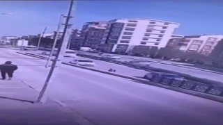 Okul bahçesine düşen aracın kamera görüntüleri ortaya çıktı