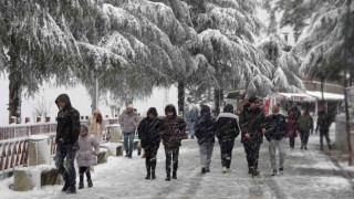 Orduda kar güzelliği: Boztepe beyaz gelinliğini giydi