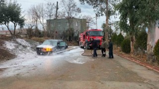 Osmaniyede araç yangını