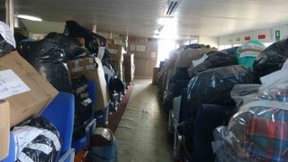 Rodostan gelen yardımları orman işçileri karşıladı