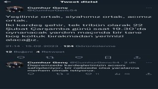 Sakaryaspor Kulübü Başkanı Cumhur Genç: “Acımız ortak”