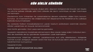 Sivasspordan açıklama: Gün birlik günüdür