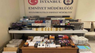 Sultanbeylide kaçak sigara satışı yapan iş yerine baskın