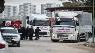 Tarsus Belediyesinin 4 yardım tırı deprem bölgesine doğru yola çıktı