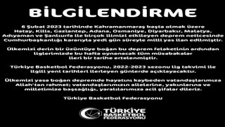 Türkiye Basketbol Federasyonu, maçların ertelendiğini duyurdu