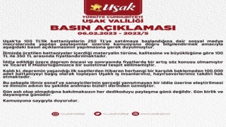 Uşak Valiliği “Uşak Battaniyesine zam” haberlerini yalanladı