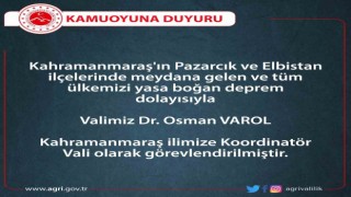 Vali Varol, Kahramanmaraşa koordinatör vali olarak görevlendirildi