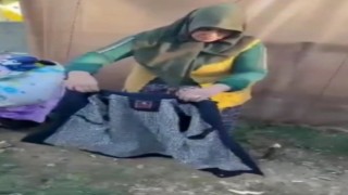 Yardım için gönderilen montun her bir cebinden çıkanlar depremzede kadını böyle duygulandırdı