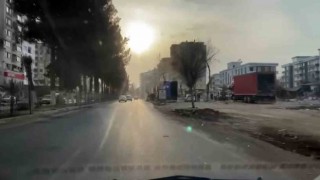 Adıyamanda deprem öncesi ve sonrası araç kamerasında