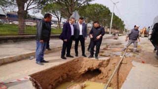 Ayvalıkta Başkan Ergin doğalgaz çalışmalarını inceledi