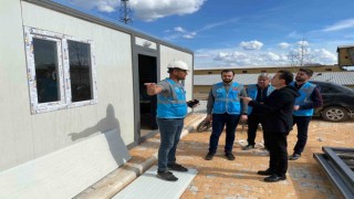 Başkan Yazıcı, Kırıkhanda yapımı devam eden konteyner kentte incelemelerde bulundu