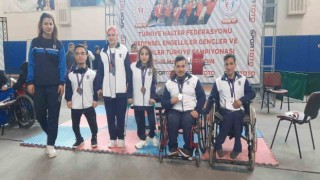 Bedensel Engelli Halter sporcuları 5 kupa ile döndüler