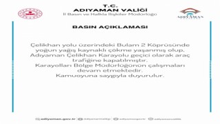 Bulam-2 köprüsü çöktü, Adıyaman-Çelikhan karayolu ulaşıma kapandı
