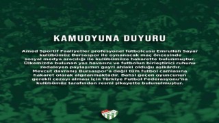 Bursaspor Kulübü, futbolcu Emrullah Sayarı şikayet etti
