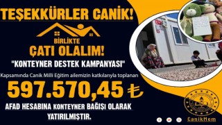 Canikten afet bölgesine konteyner desteği