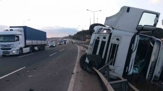 Çekici yoldan çıktı, 1 kişi yarandı