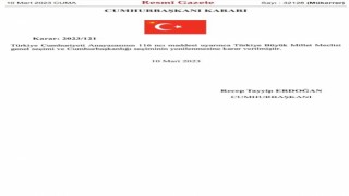 Cumhurbaşkanlığı seçimi Resmi Gazetede yayımlandı