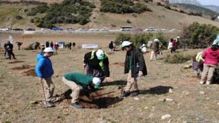 Deprem şehitleri için Eğirdirde 500 adet ardıç fidanı dikildi