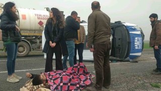 Direksiyon hakimiyetin kaybeden sürücü kaza yaptı: 1 yaralı