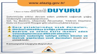 Elazığ Valiliği vatandaşları uyardı