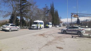 Ereğlide jandarma trafikten servis araçlarına denetim