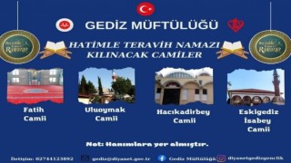 Gedizde 4 camide hatimle teravih kılınacak