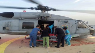 Hatay Devlet Hastanesinde tedavi gören vatandaş askeri helikopterle Adanaya sevk edildi