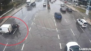 Işık ihlali yapan araca motosiklet hızla çarptı: 1 yaralı