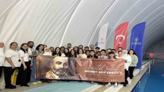 Karamanda İstiklal Marşının kabulü ve Mehmet Akif Ersoyu anma yüzme yarışması düzenlendi