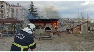 Keşkek fırınında korkutan yangın