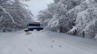 Kırsal bölgelerde kar küreme mesaisi