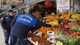 Marmariste pazar yeri esnafı denetlendi