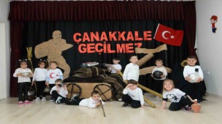 Minik öğrencileri “Çanakkale Geçilmez” dedi