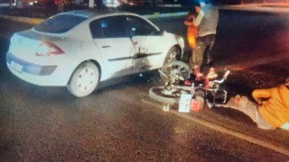 Motosiklet ile otomobil çarpıştı: 1 yaralı