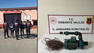 Osmaniye'de Su dinamosu çalanlar yakalandı