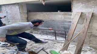 Perde betonu kesilen bina yeniden onarılacak