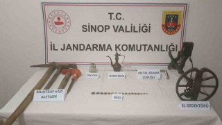 Sinopta kaçak kazı operasyonunda 1 gözaltı