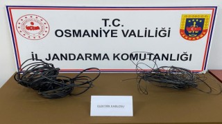 Telefon direklerinden kablo hırsızlığına tutuklama