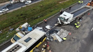 Tuzla TEM otoyolunda tır, arıza yapan İETT otobüsü ve yol bakım aracına çarptı: 2 ölü