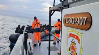 Ayvalık açıklarında 59 düzensiz göçmen kurtarıldı