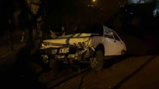 Başkentte otomobil boş araziye uçtu: 1 yaralı