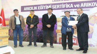 Çanda üreticiler arı kovanı ve organik lavanta fidanı ile desteklendi