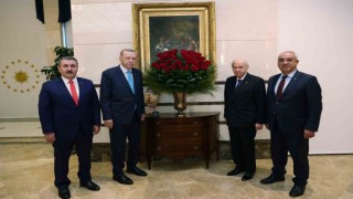 Cumhurbaşkanı Erdoğan, Bahçeli, Destici ve Aksakalı kabul etti