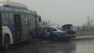 Başkentte halk otobüsü ile otomobil çarpıştı: 1 ölü