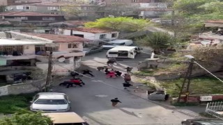 Gaziosmanpaşada sopalı ‘nişan atma kavgası kamerada