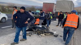 Bursa İnegöl'de Kamyonetin çarptığı motosiklet sürücüsü hayatını kaybetti