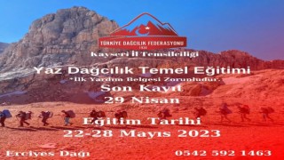 Kayseride Yaz Dağcılık Temel Eğitim Programı düzenlenecek