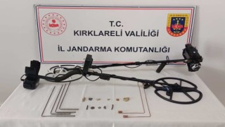 Kırklarelide kaçak kazı operasyonu: Roma Dönemine ait gümüş ve bronz sikke ele geçirildi