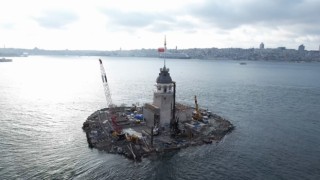 Kız Kulesinin çevresindeki iskeleler kaldırıldı