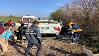 Konyada otomobil takla attı: 1 ölü, 2 yaralı